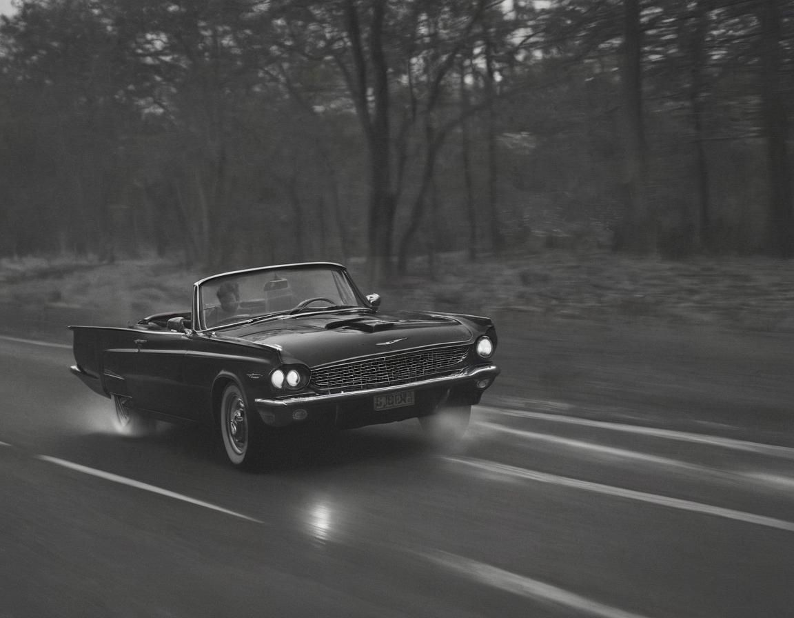 Grim Reaper Cruises in Classic Convertible