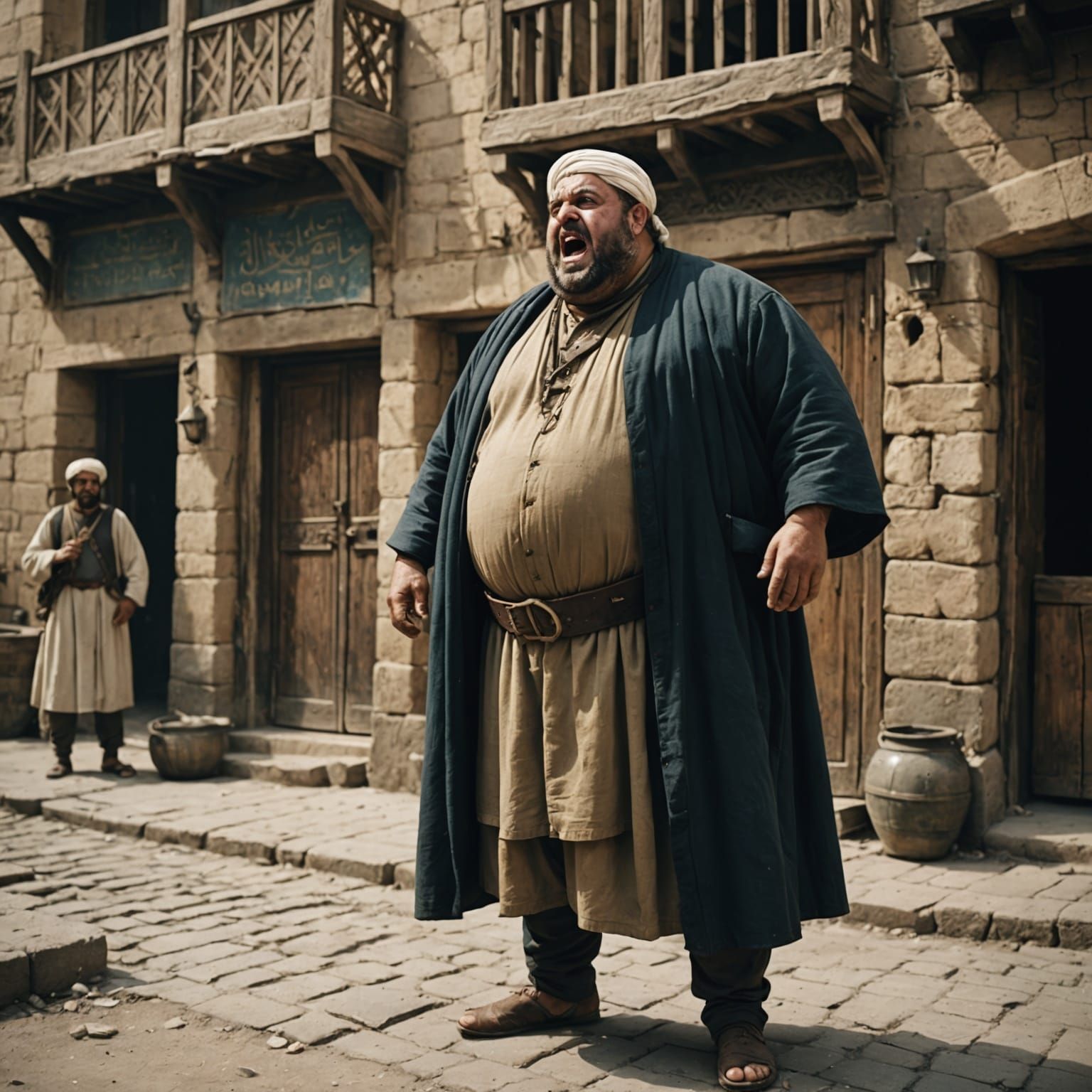 Medieval Middle Eastern Landlord Yelling at Tenant