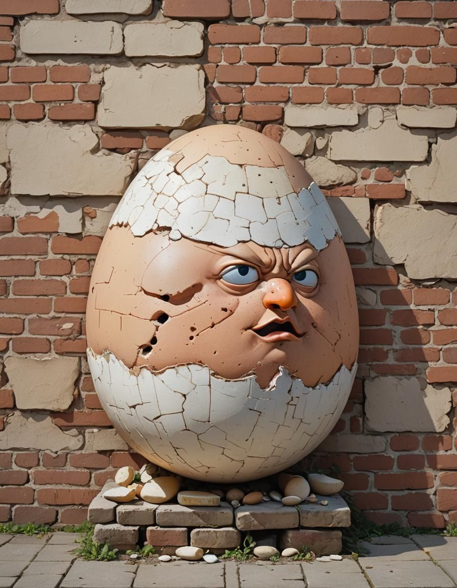 Humpty Dumpty Storybook Illustration in Surreal Style