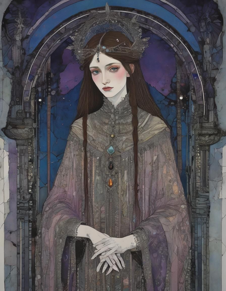 Harry Clarke Style Stained Glass Illustration