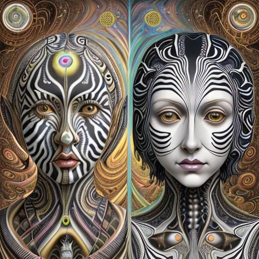 Surreal Zebra Woman Optical Illusion Utopia