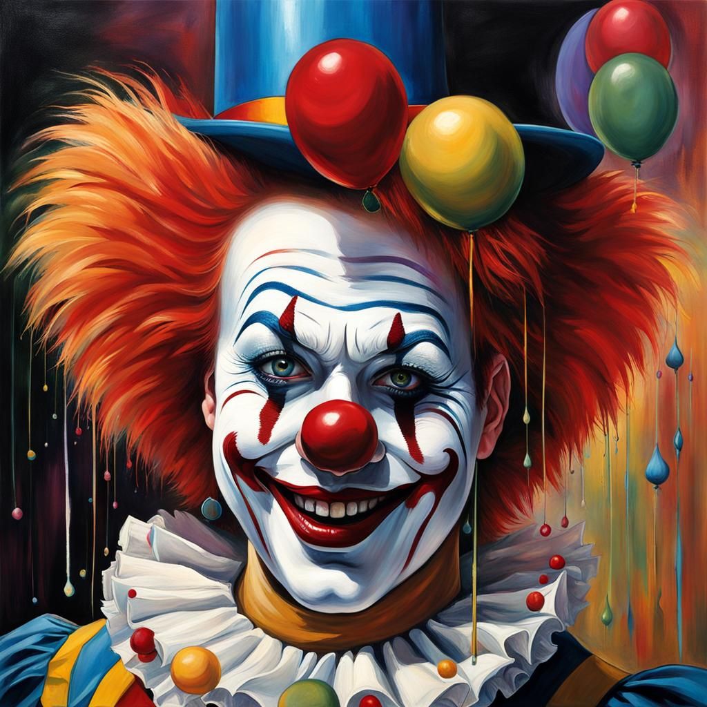 Hyper-Realistic Teen Clown in Theater Performance