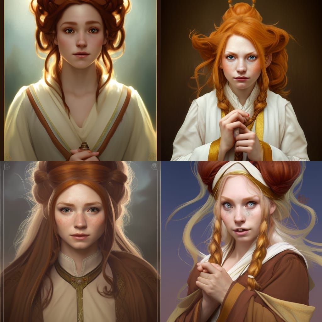 Fantasy Gnome Cleric Portrait in Digital Art Style