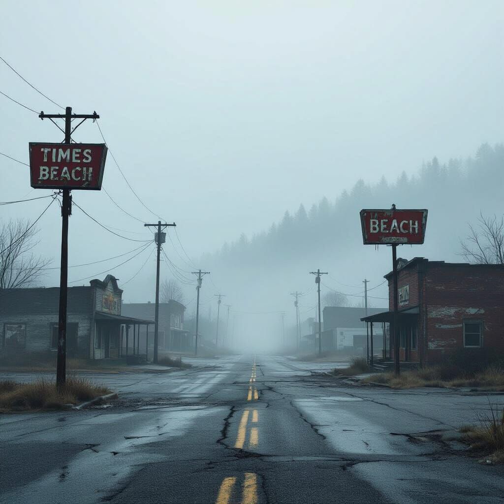 Eerie Fog Shrouds Abandoned American Town