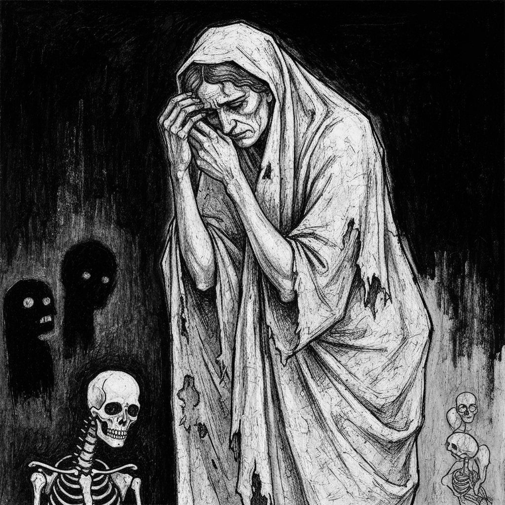 Grief-Stricken Mother: An Expressionist Print in Kollwitz St...