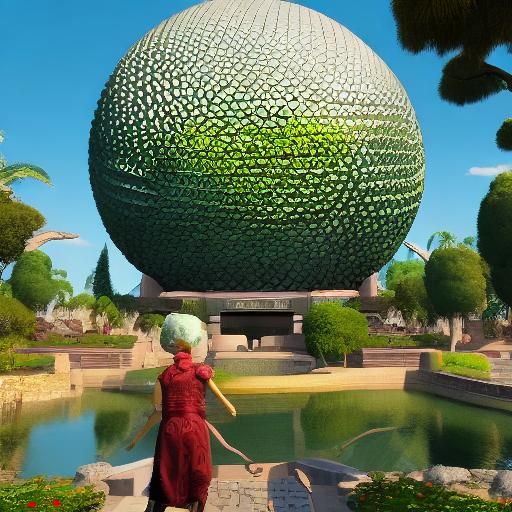Epcot Center in 3D Game Cinematic Style