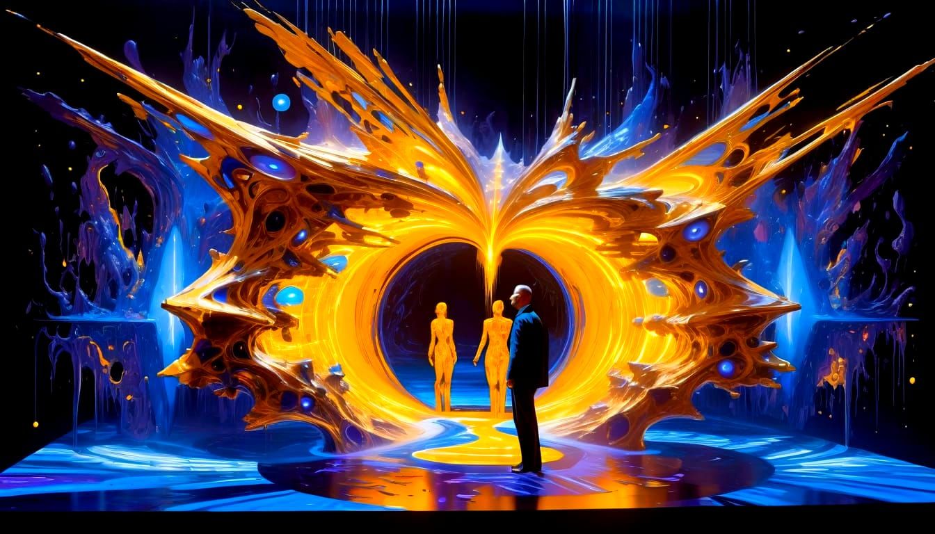 Quantum Sculptures Shimmering in Ominous Action Painting