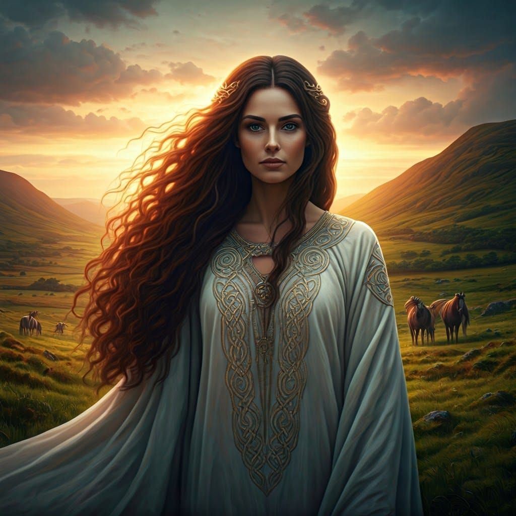Epona: Celtic Goddess in a Mystical Irish Landscape