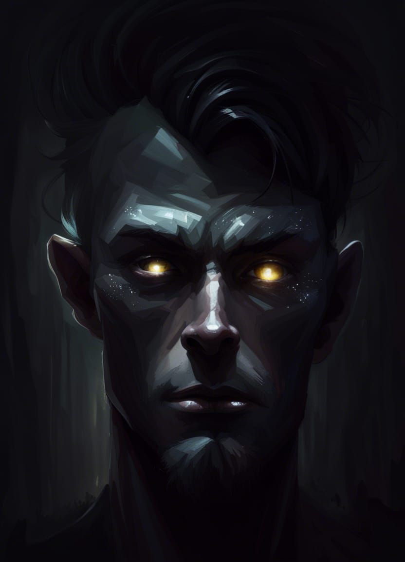 Intense Portrait in a Dark and Handsome Town