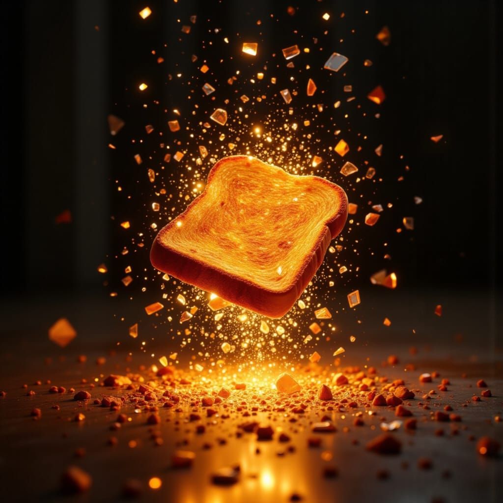 Surreal Crystalline Toast Falls Butter-Side Down