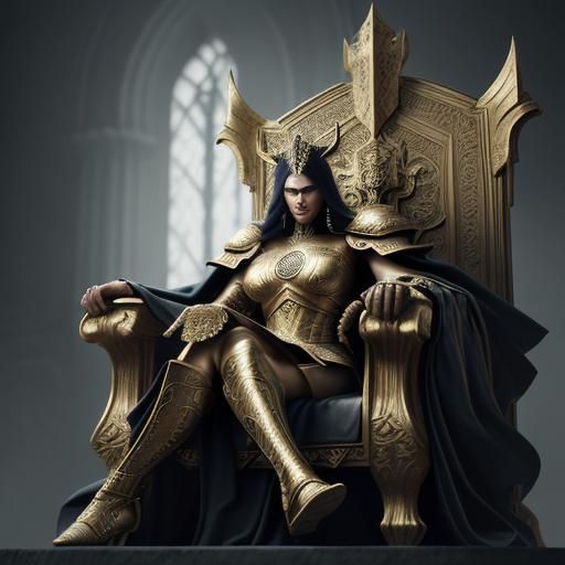 A Warrior Queen's Regal Splendor in Hyperrealistic Glory
