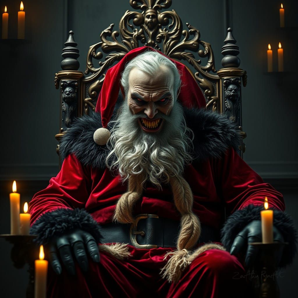 Twisted Santa Claus in Dark, Gothic Splendor