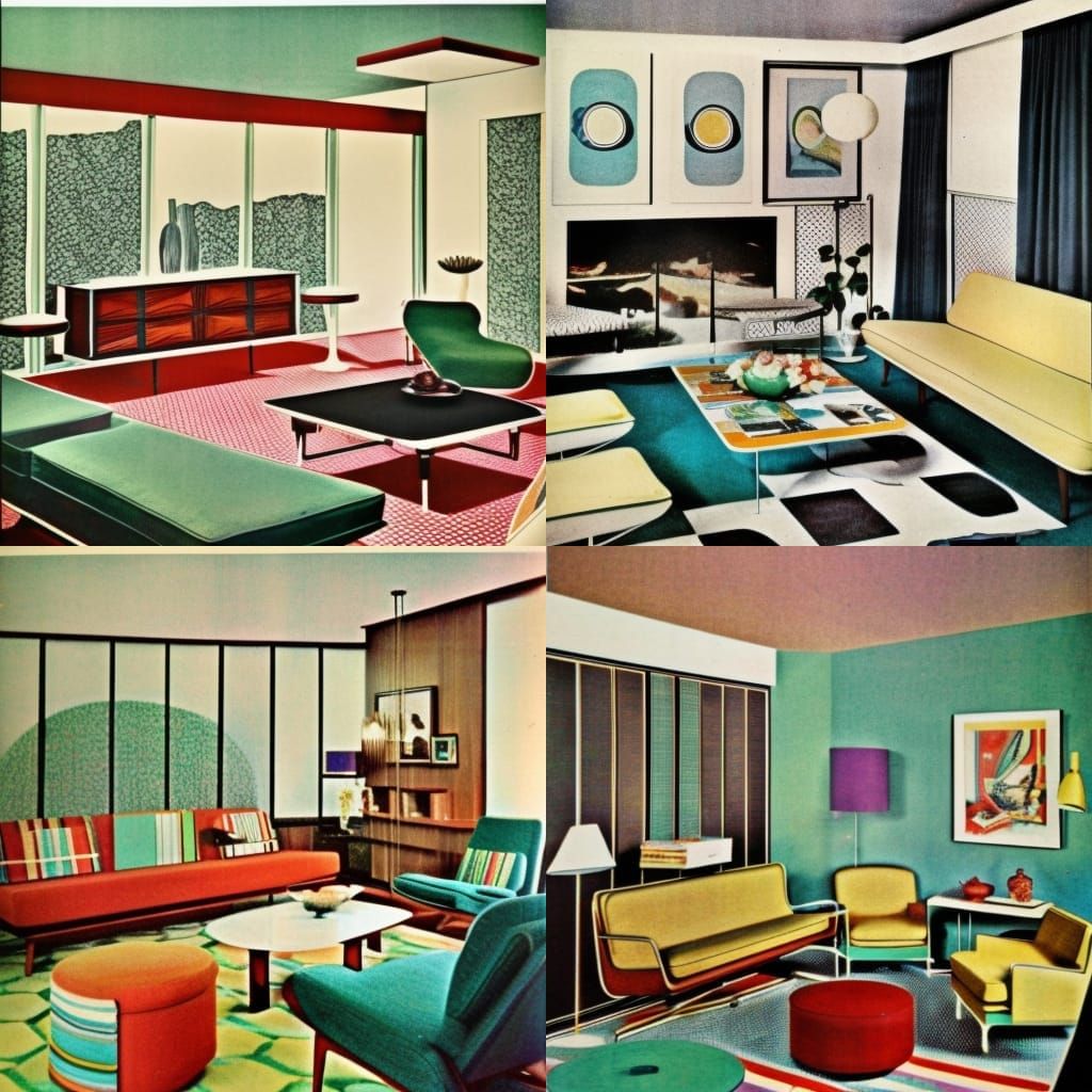 Vintage 1960s Interior Design Concept
