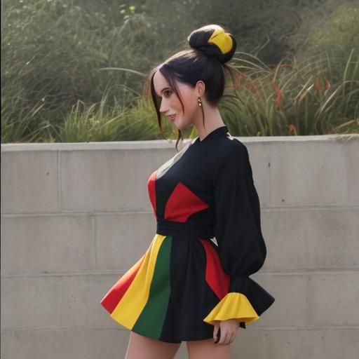Meghan Markle in Reggae-Colored Dress