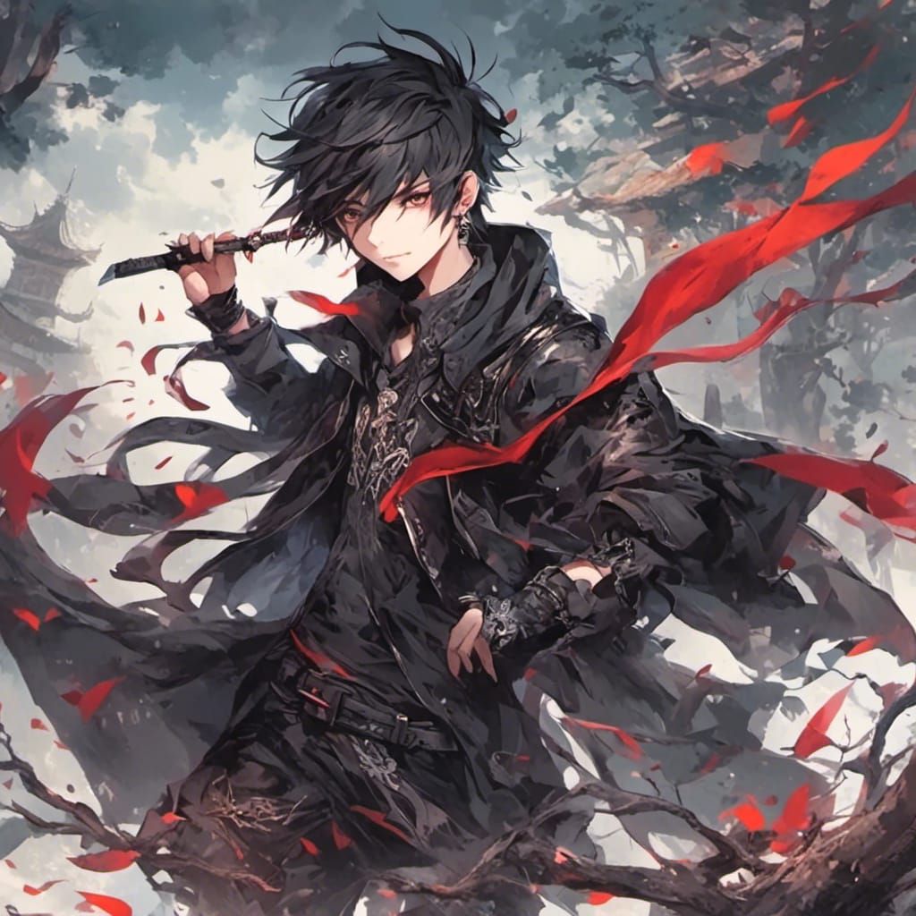 Dark Fantasy Anime Portrait of a Moody Youth