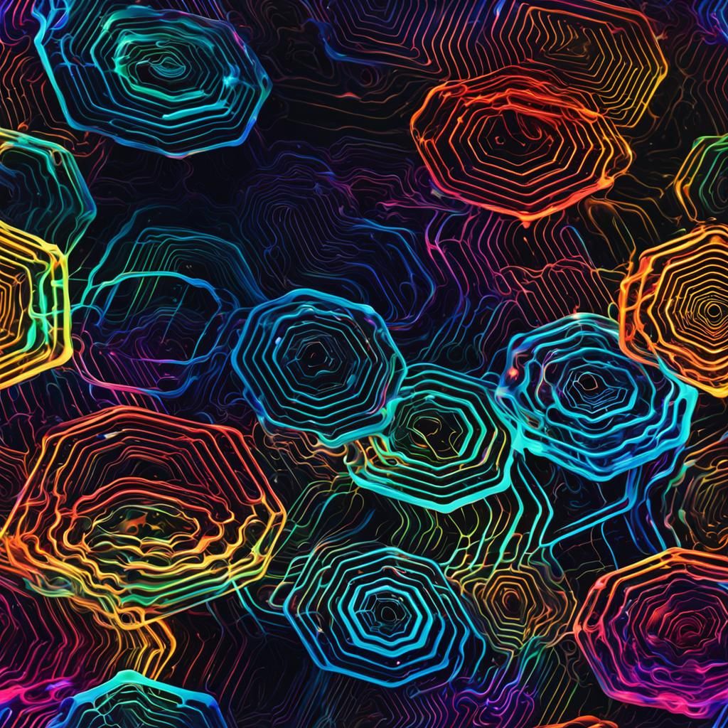 Psychedelic Swirling Silhouette with Electric Flow