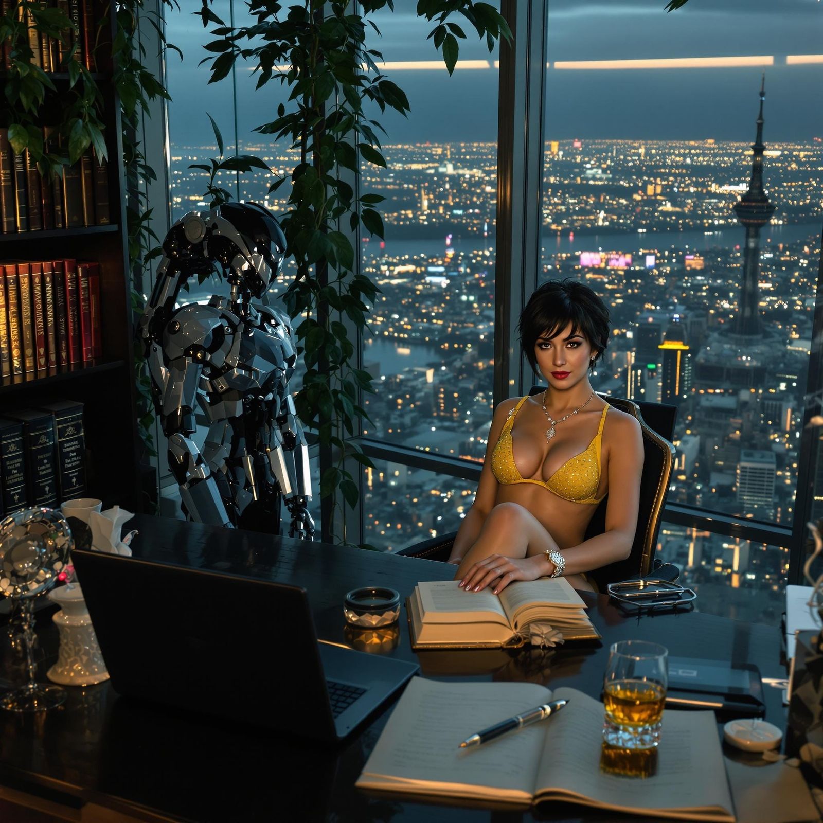 Confident Female Executive in Ultra-Realistic Cinematic Port...