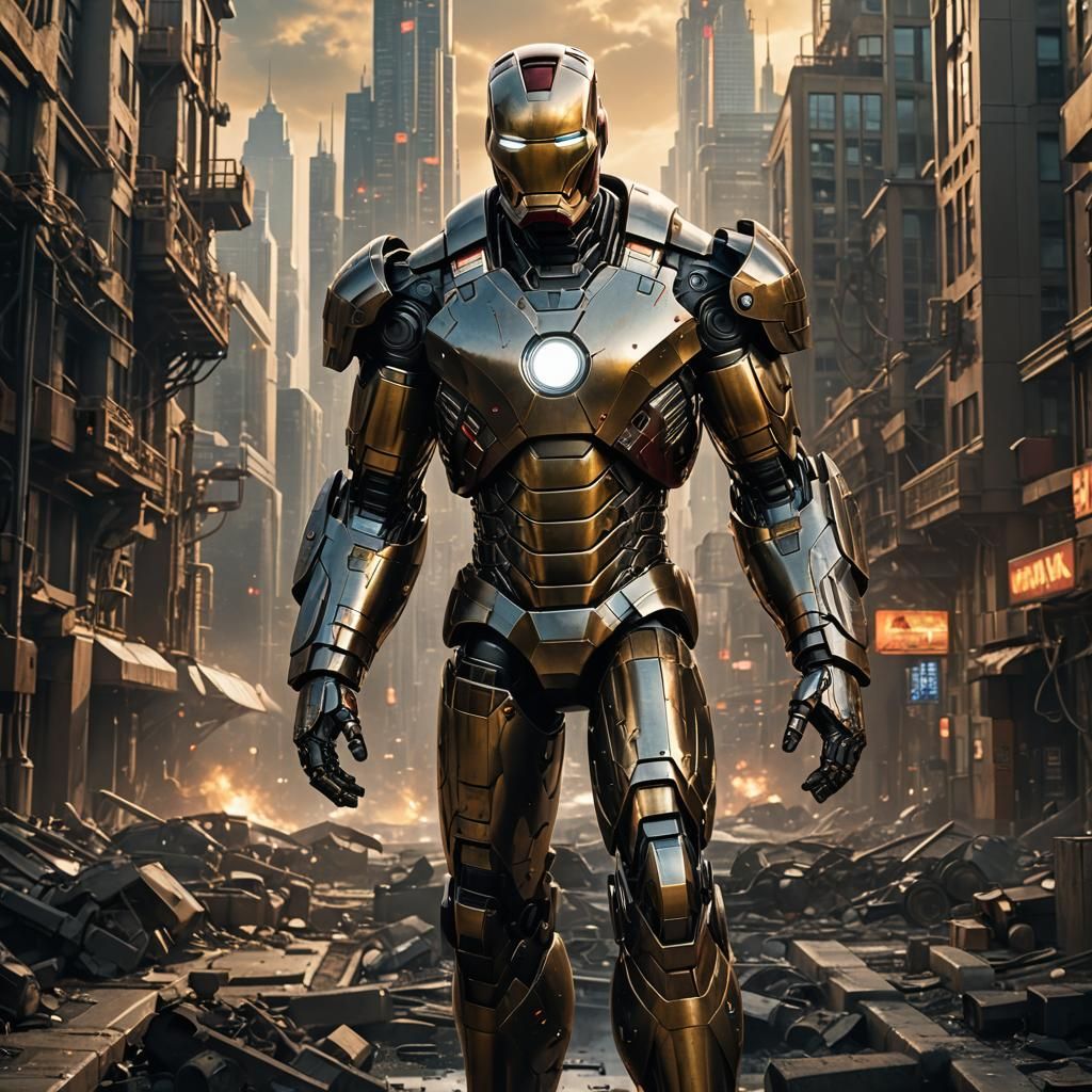 Iron Man Mark One: Cinematic Sci-Fi Illustration