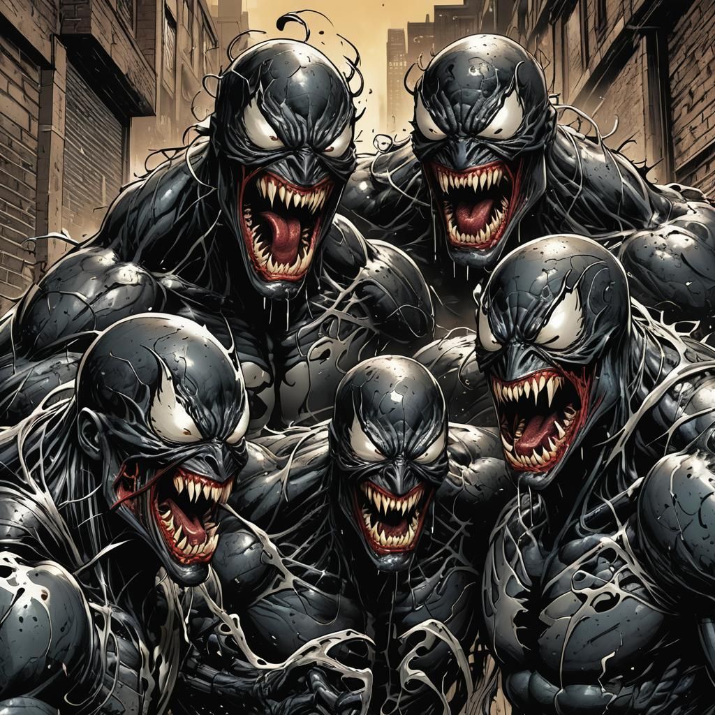 Venom Symbiote Possesses The Three Stooges: Comic Art