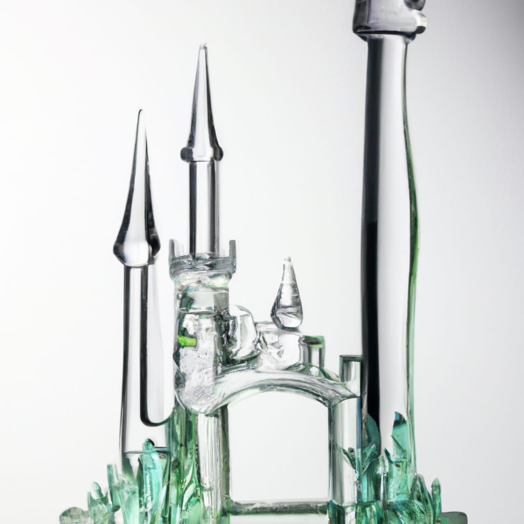 Ethereal Glass Castle Reflecting Light