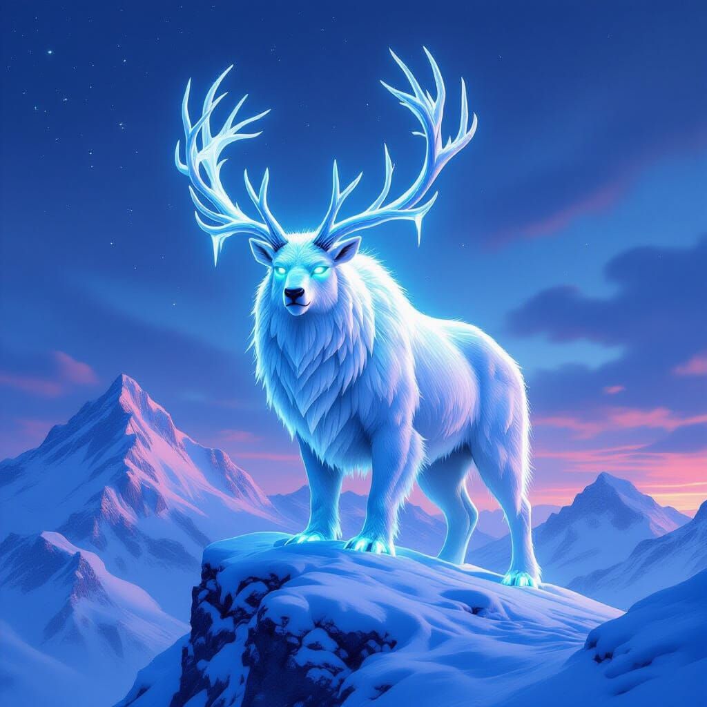 Majestic Snow Beast on Frozen Peak