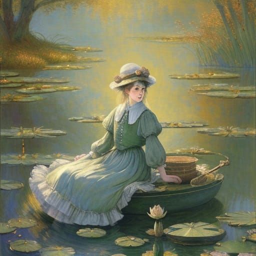 Enchanting Autumn Tree Sprite in Impressionist Style