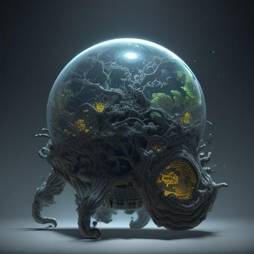 Deformed Alien Mass with Intricate Veins in 3D