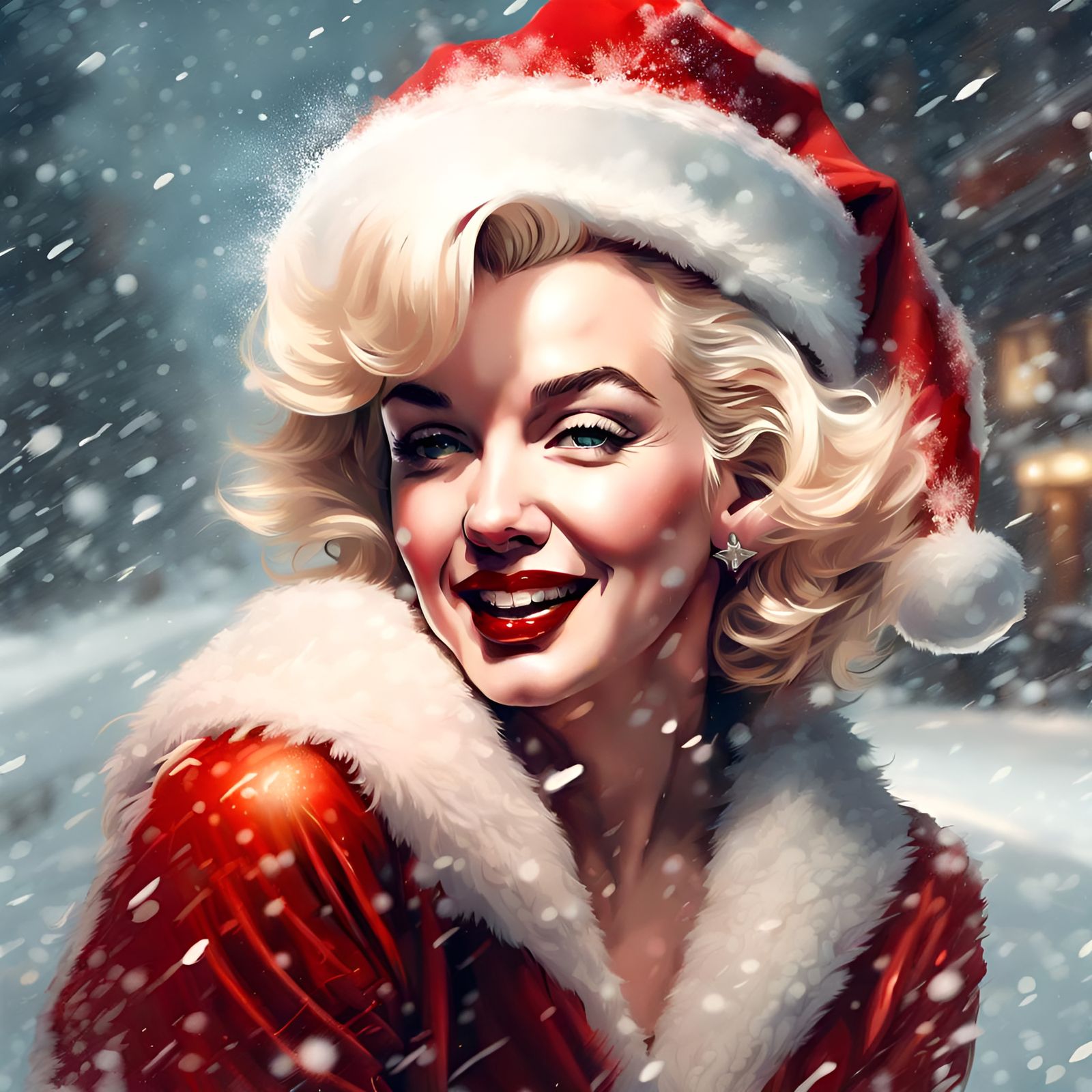 Marilyn as Santa Claus: A Digital Portrait