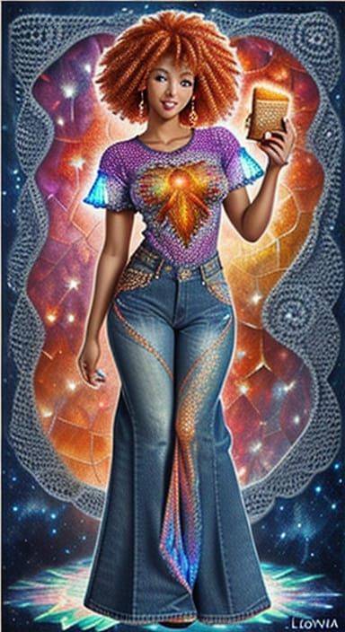 A Flaming Redhead Goddess in Leonid Afremov Style