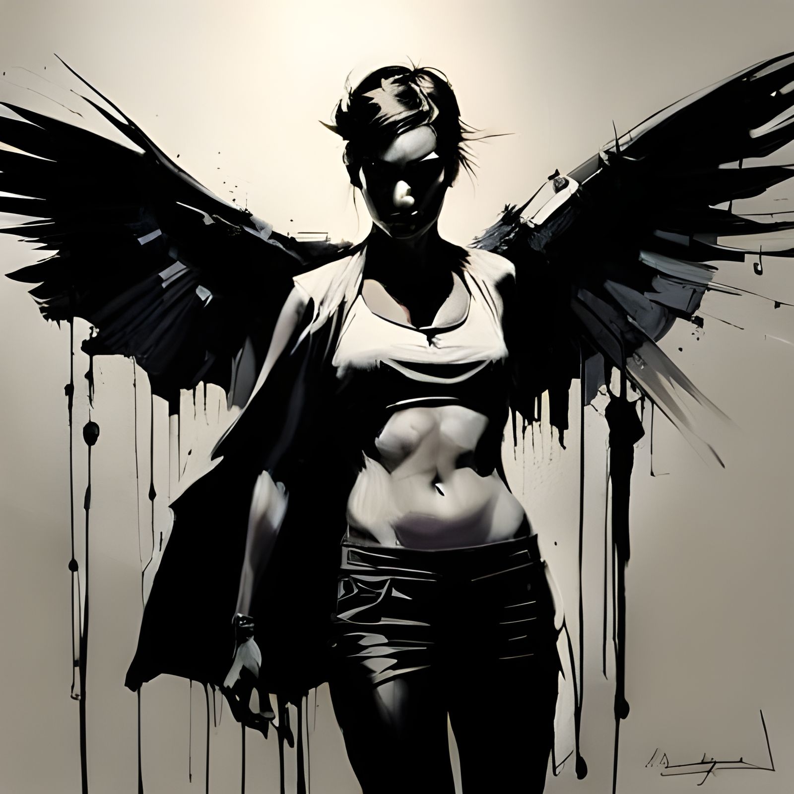 Dramatic Wings in Pop Art Style