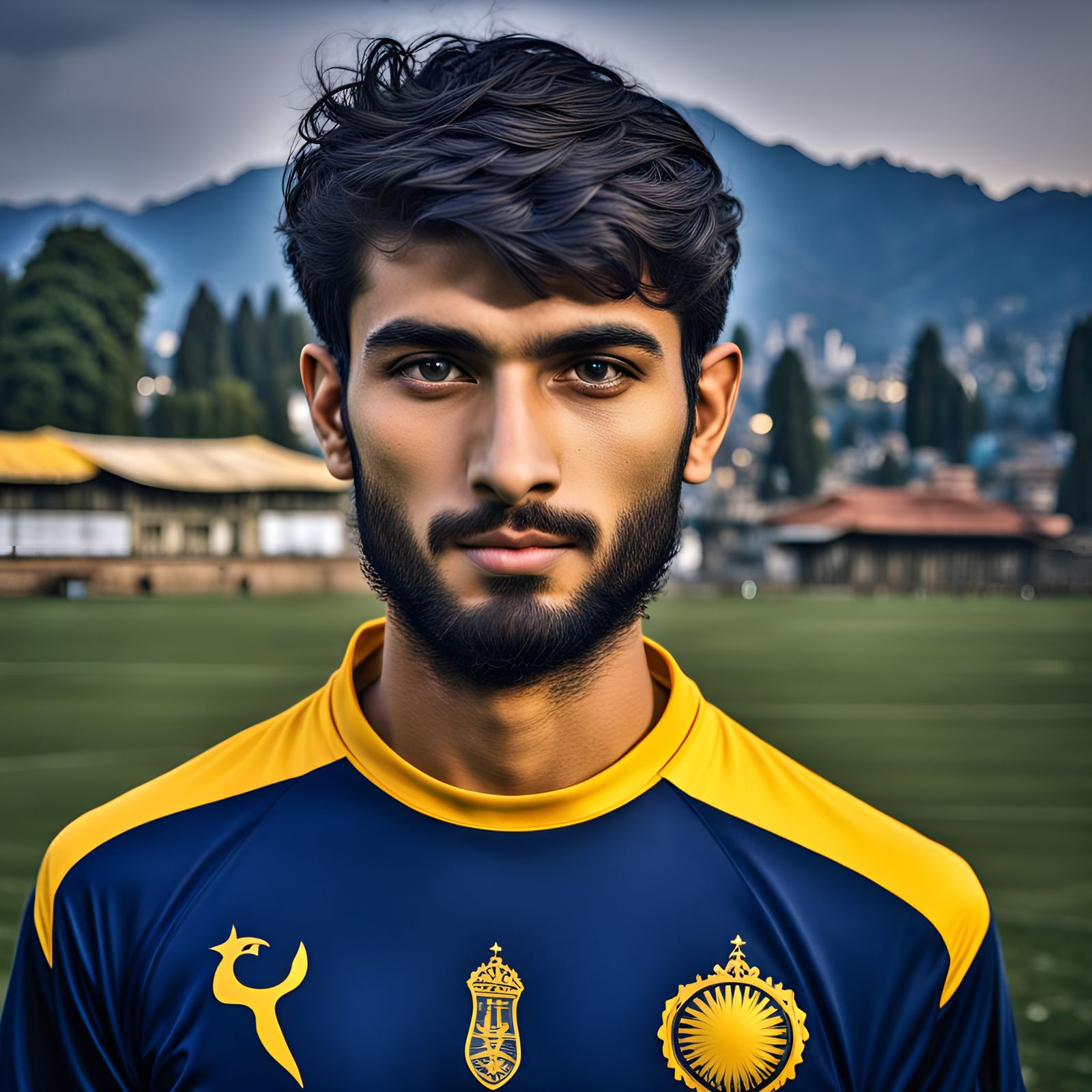 Real Kashmir Football Club Player: Futuristic Portrait
