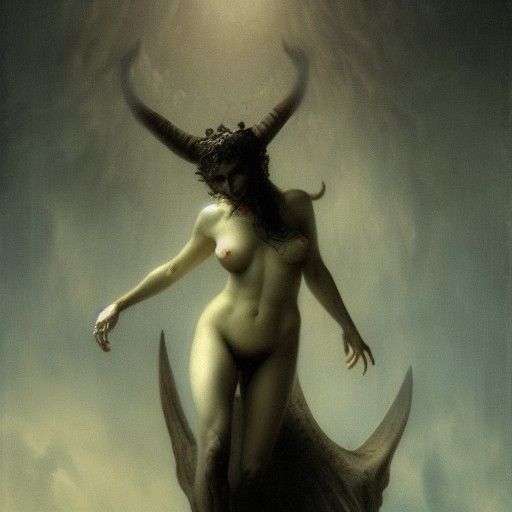 Terrifying Succubus in Gothic Horror Style