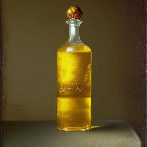 Ginny in a Bottle: Photorealistic Oil Painting