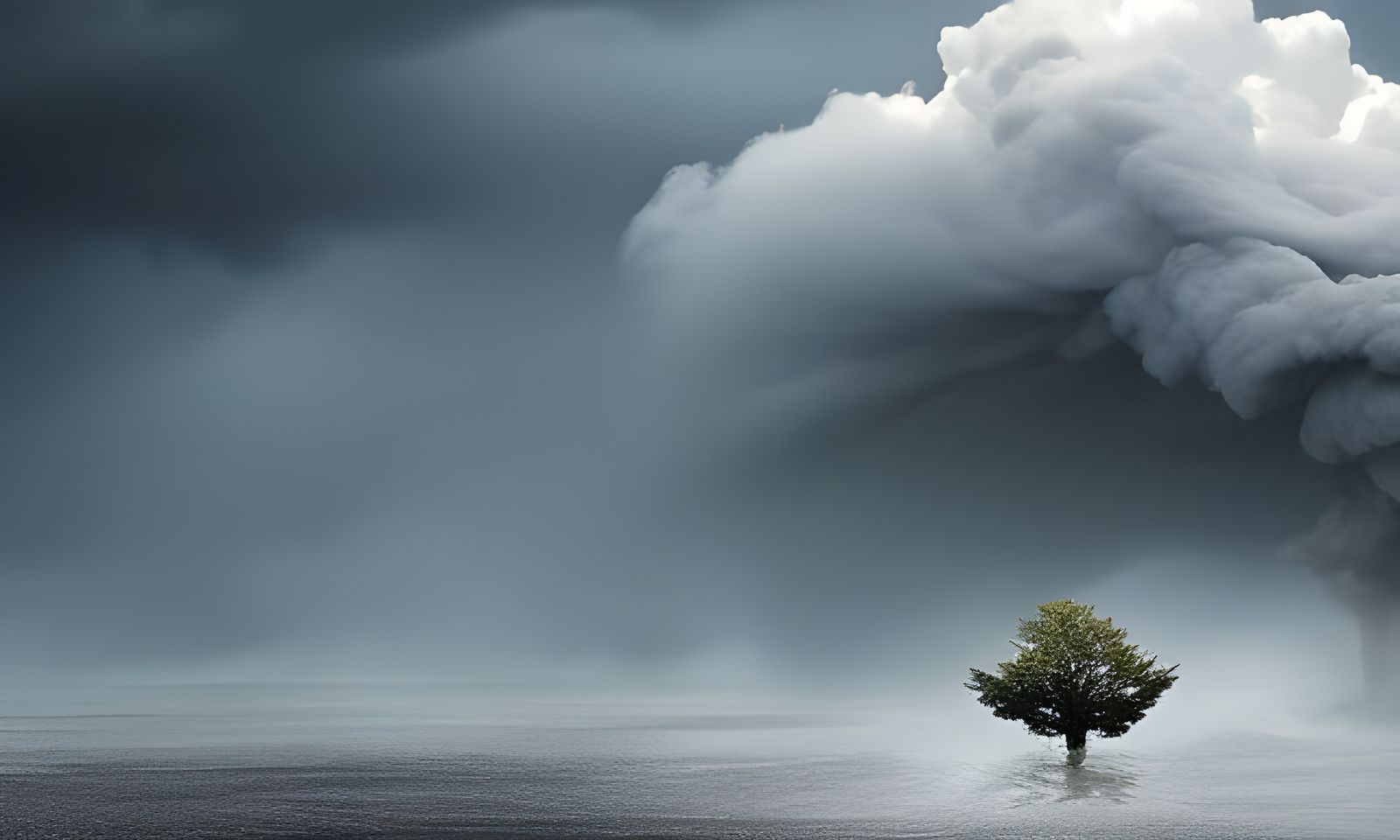 Colossal Creature in Stormy Landscape