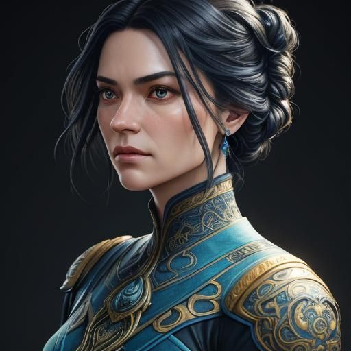 Therapist Portrait in Therapy Room, Hyperrealistic Digital A...