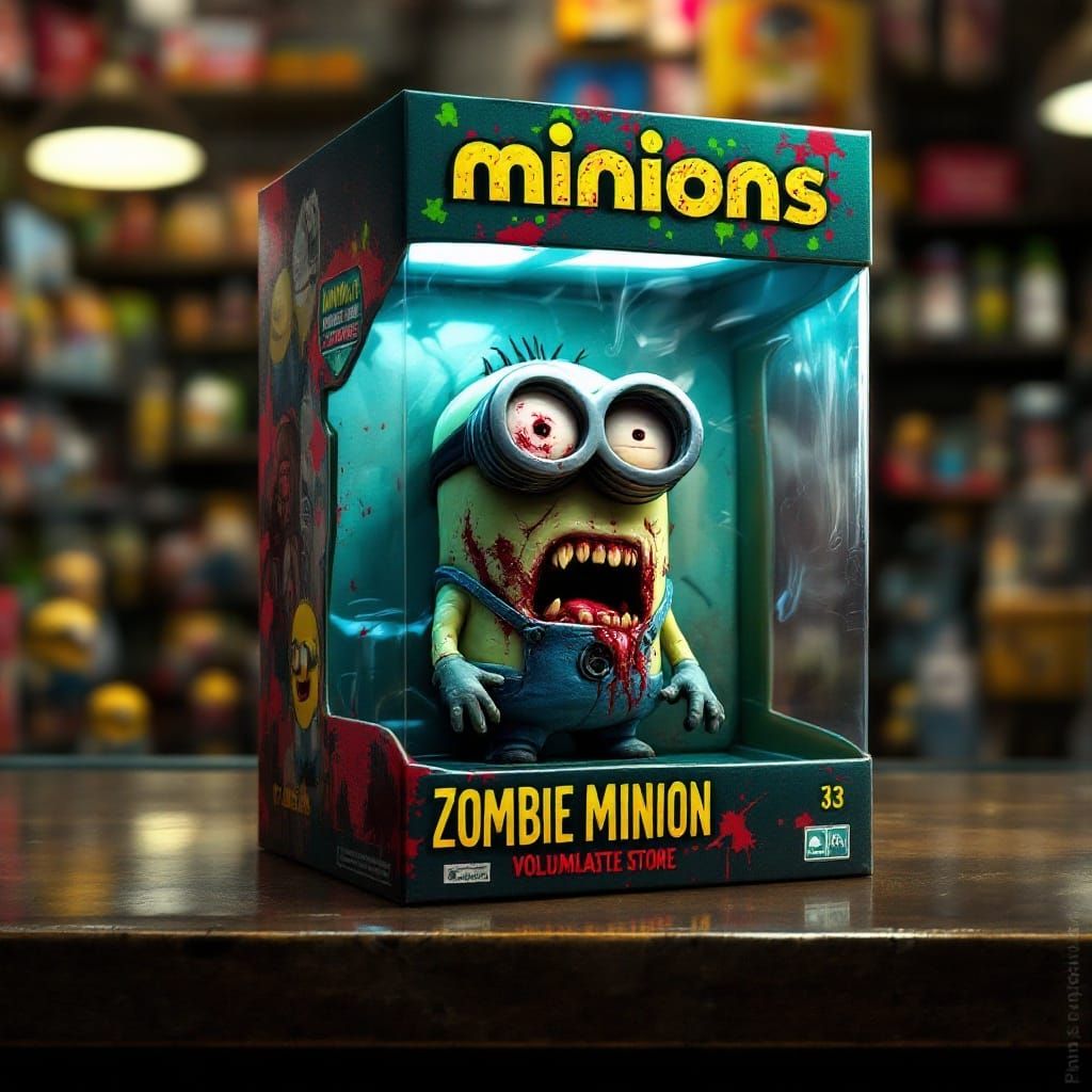 Gritty Zombie Minion Action Figure in Hyper-Realistic Box Ar...