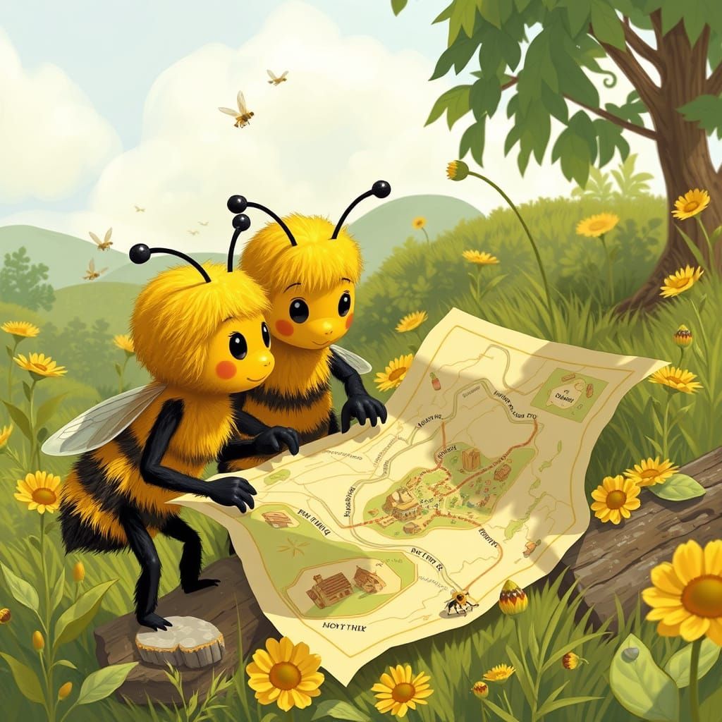 Bees Navigate Through Ancient Cartography to Reach Honey Tow...