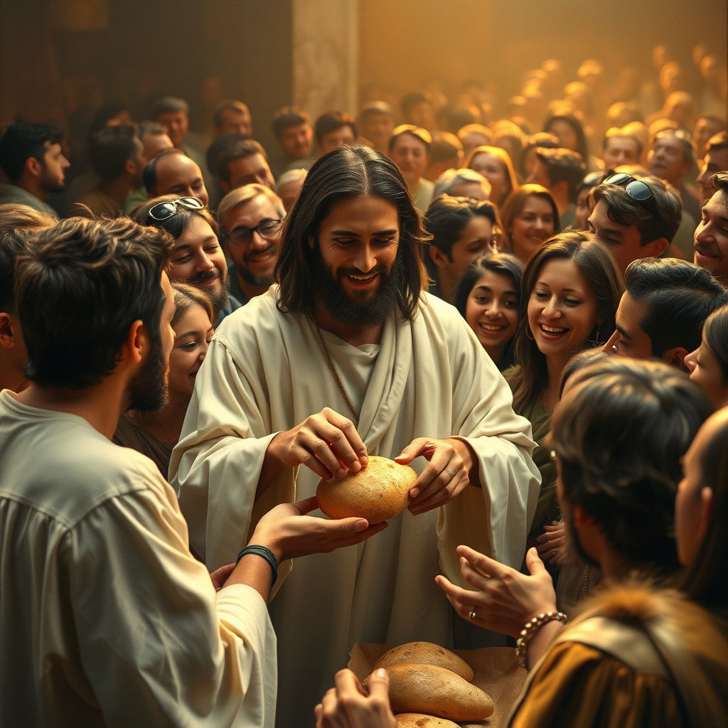 Jesus Shares Bread in a Miraculous Feast