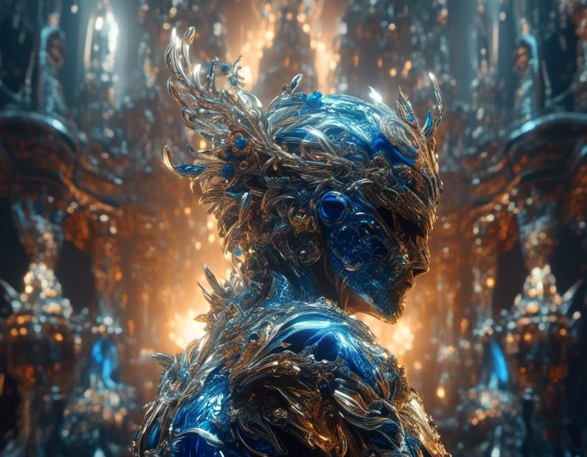 Blue Enamel Armor Prepares for Battle