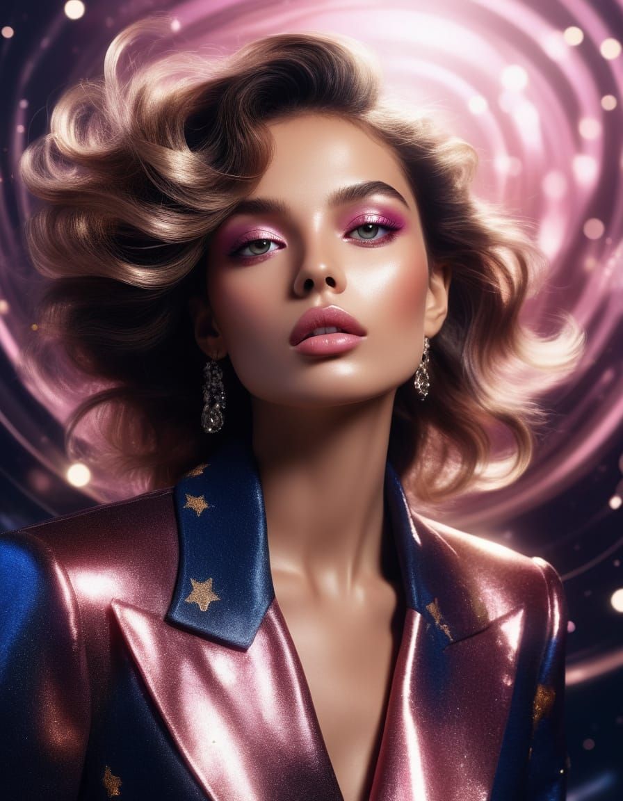 Elegant Woman in Glitz Art Style