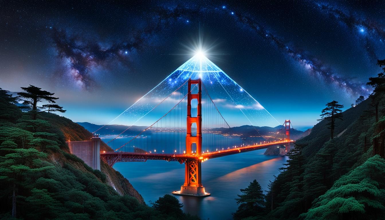 Pleiadian Mothership Over San Francisco in Cinematic Style