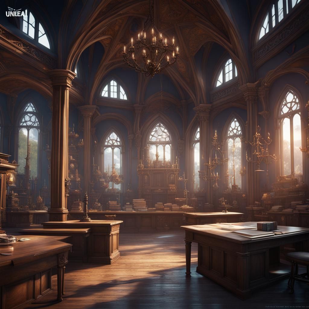 Fantastical School Building in Detailed Matte Painting