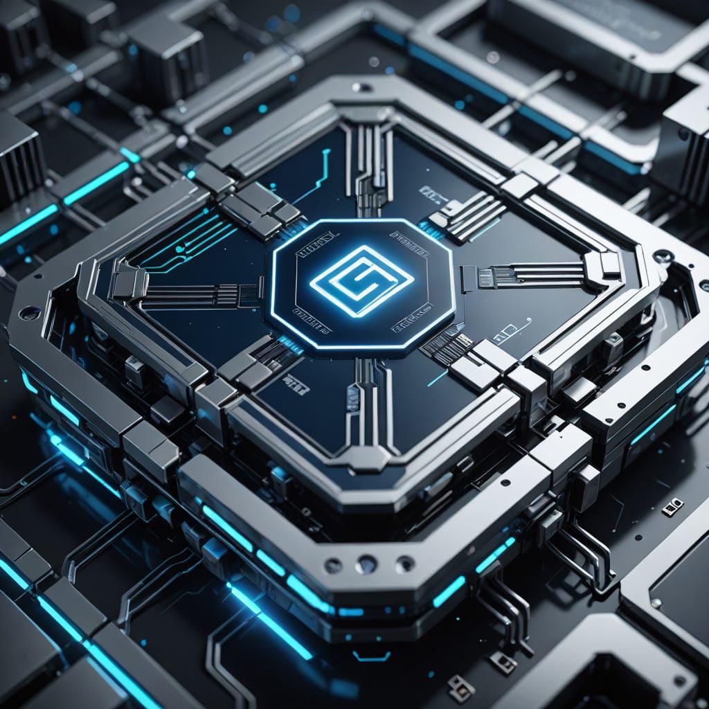 Polished Futuristic Device with Intricate Details