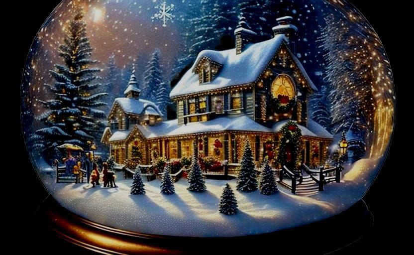 Christmas Archangel Nativity Scene in a Sparkling Snow Globe