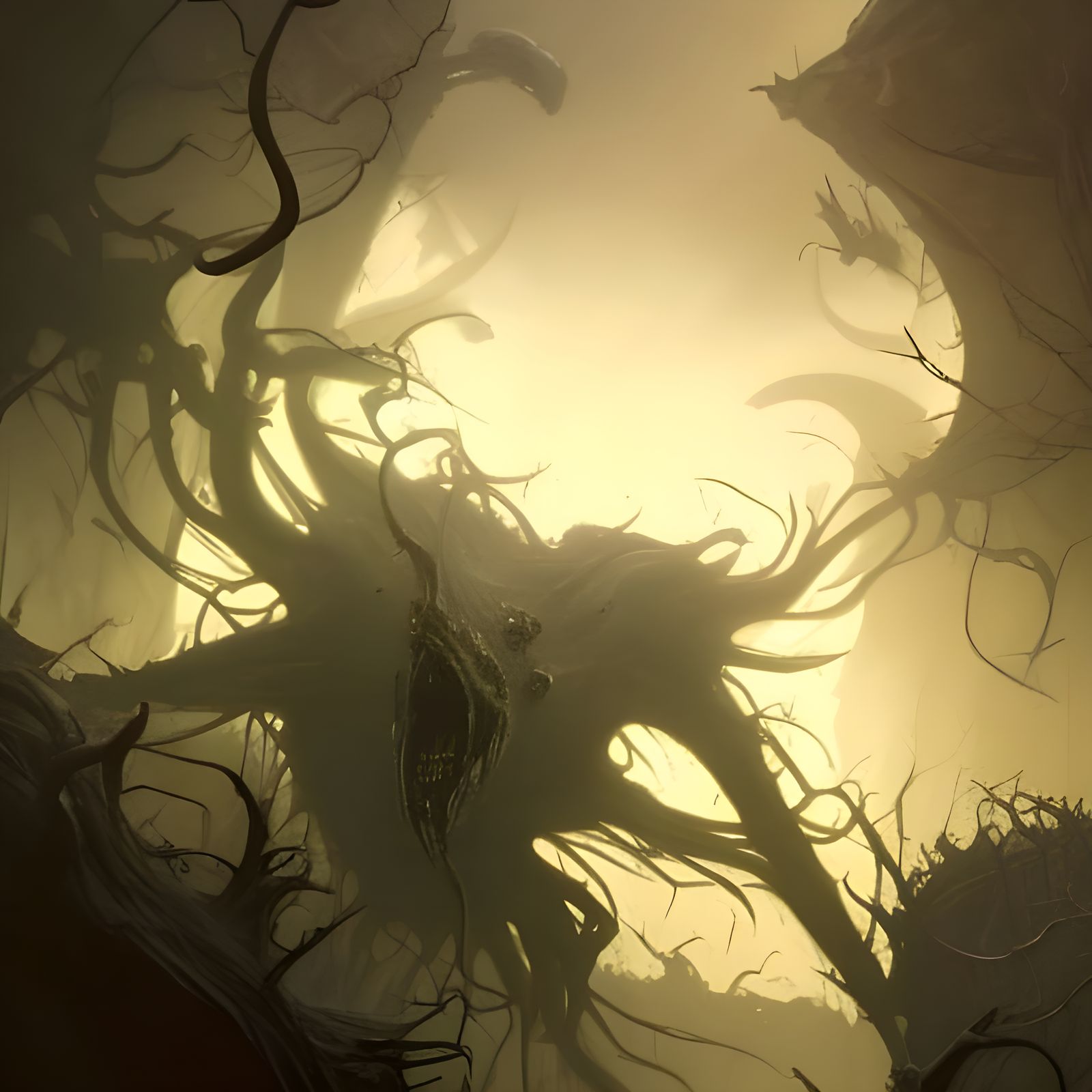 Demonic Apple Eldritch Horror Charging Down Hallway