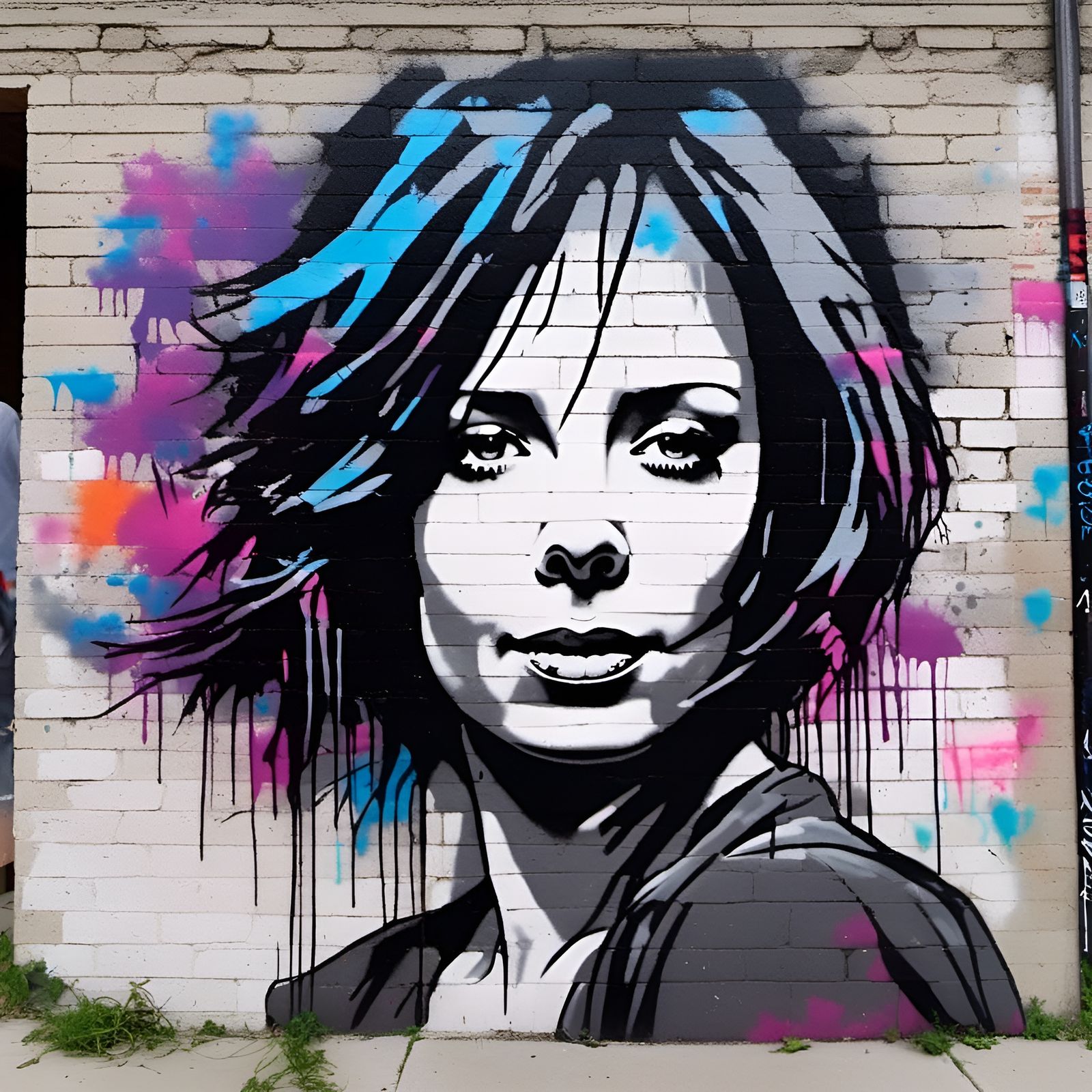 Graffiti Art: Woman's Face in Spraypaint
