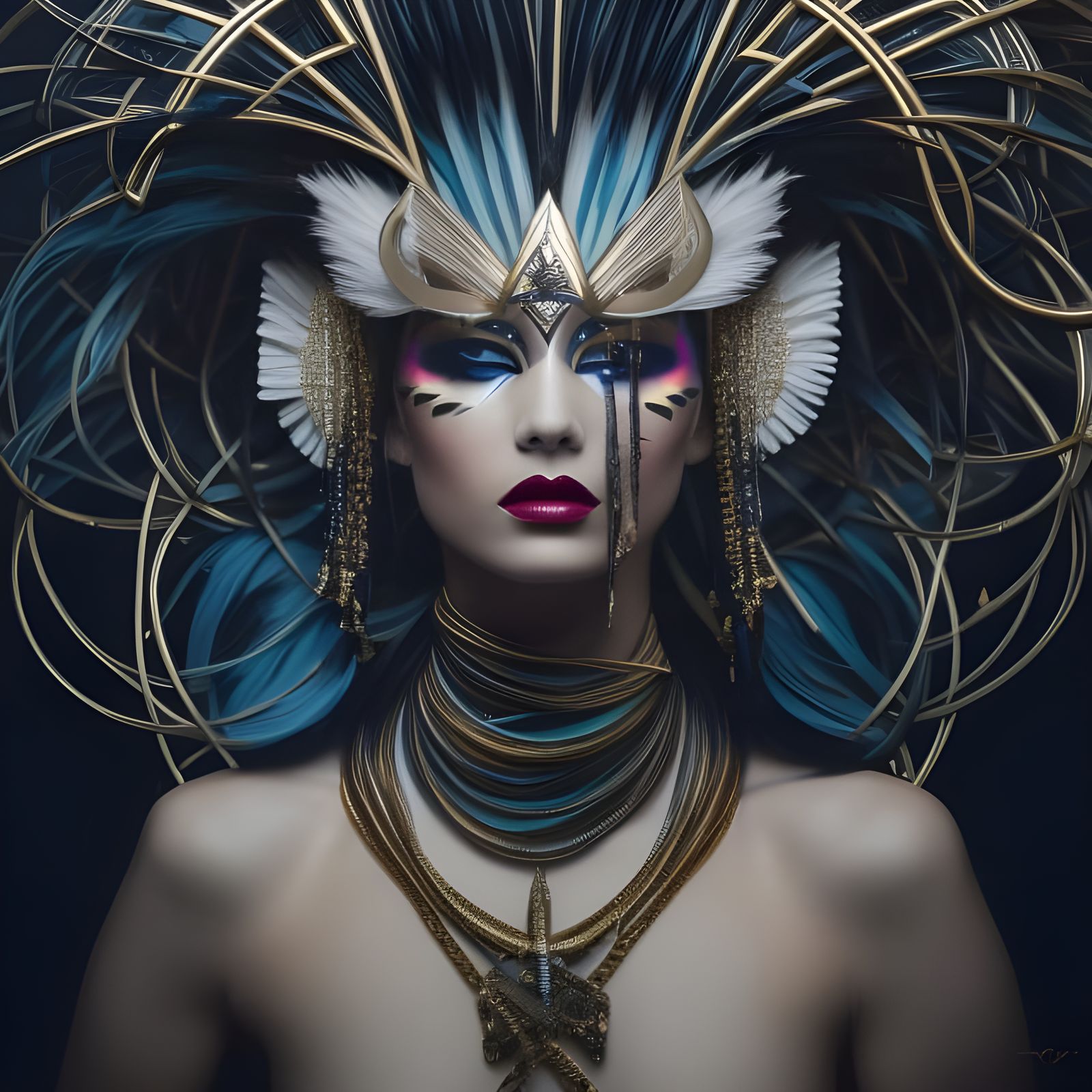 Tigress Queen Portrait in Avant-Garde Style