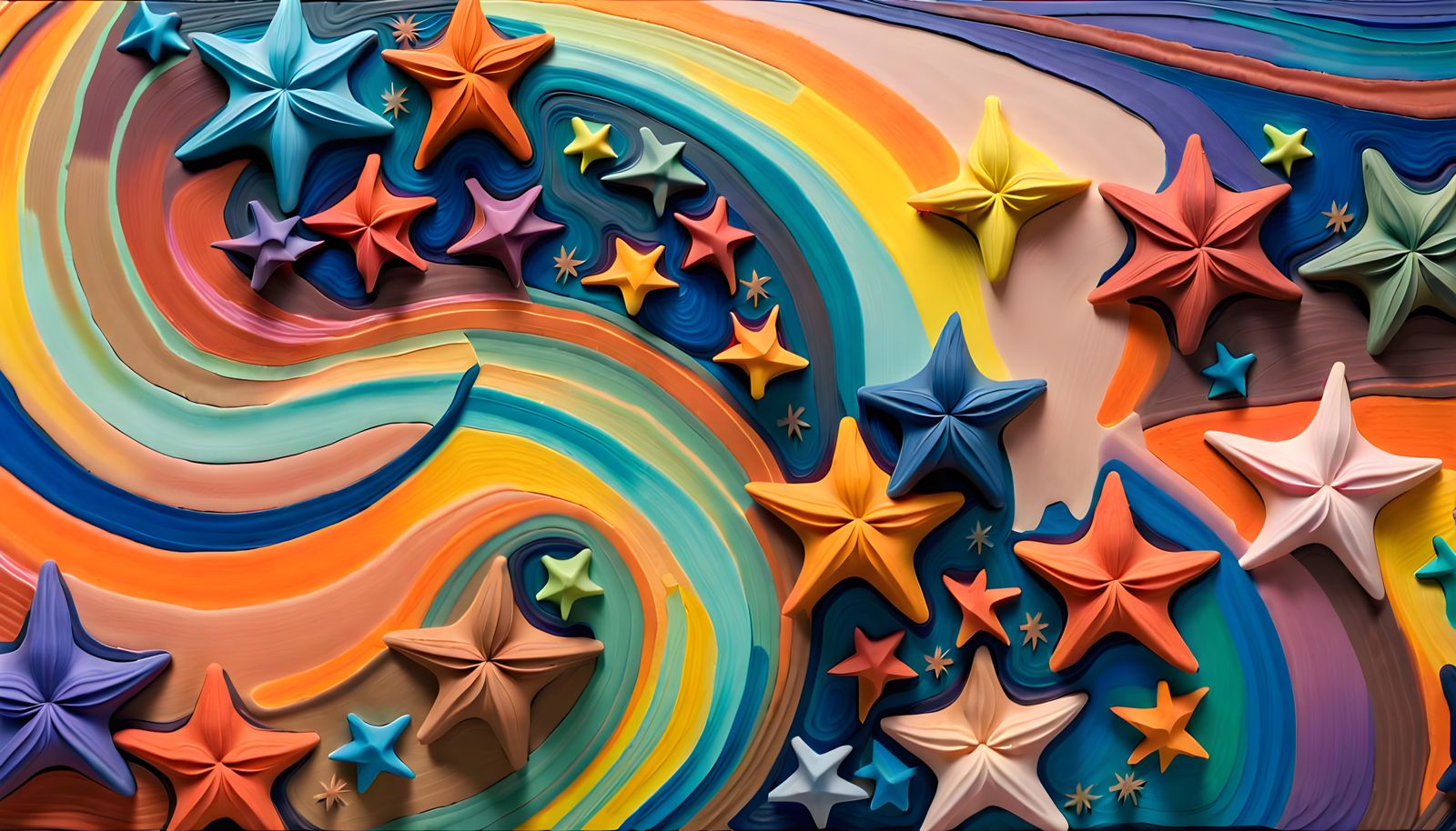 Swirling Stars Form ProtoStar Cluster in Impasto Style