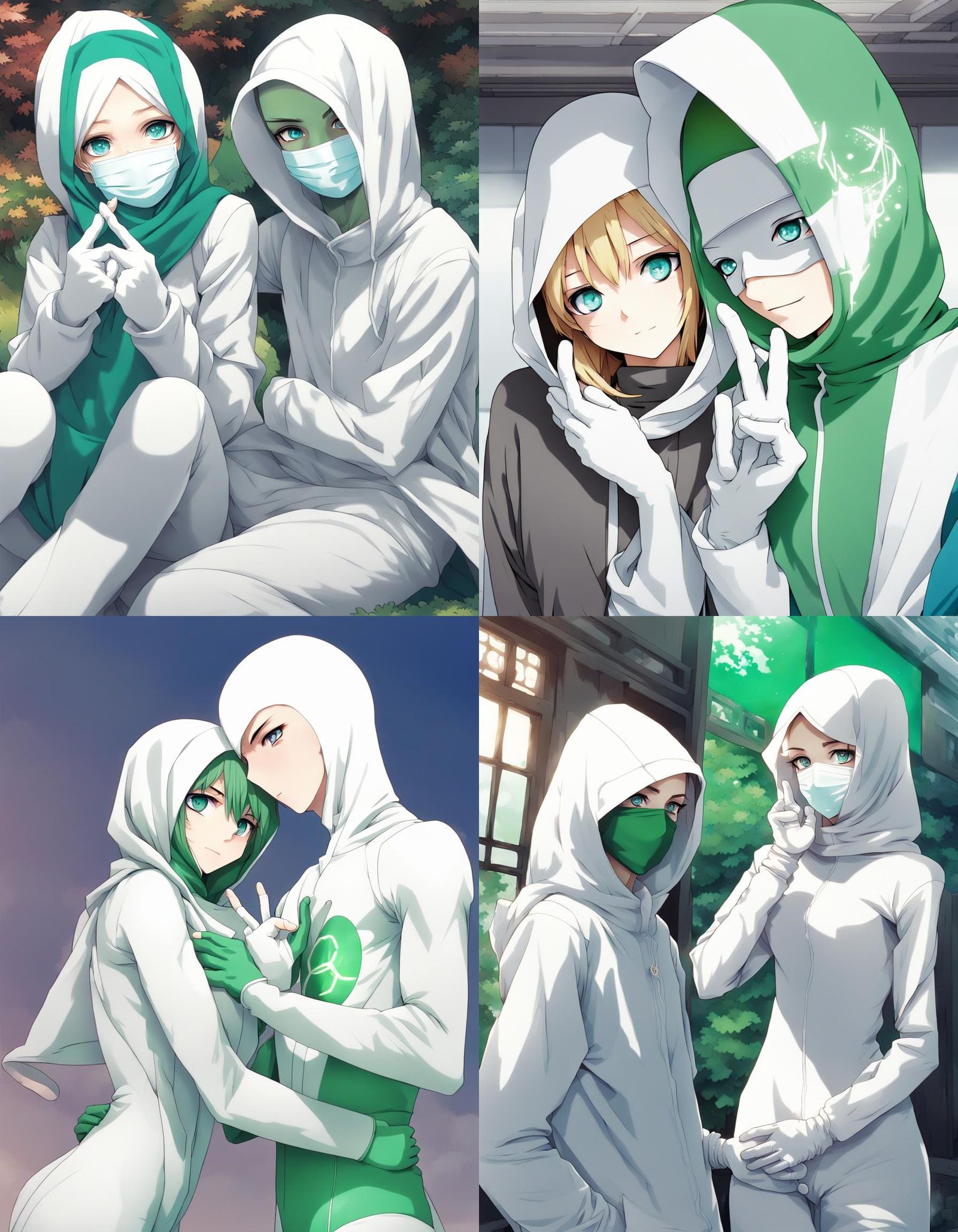 Anime-Style: Boy and Girl in Zentai Skinsuits