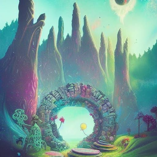 Magical Alien Ruins in a Dreamscape Illustration